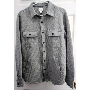 SWIMS Quilted Shacket Jacket Gray Snap Up Casual Shirt Pockets Medium